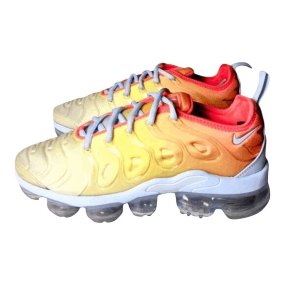 NIKE Air VaporMax Plus 'Opti Yellow Laser Crimson' Running Shoes Size 7.5 - Picture 3 of 9